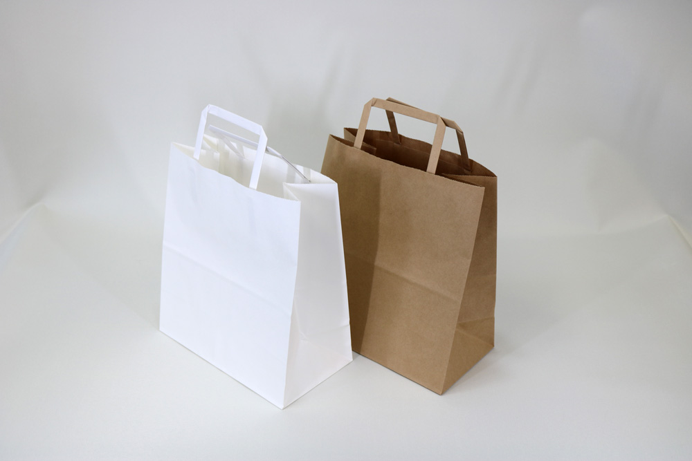 紙袋 無地低価格タイプ手提袋【平紐】の商品イメージ写真です。